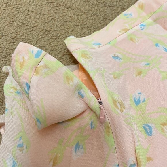 Vintage Misselleci Les Copains Floral Tiered Skirt Pink – Size 0 - Picture 8 of 8